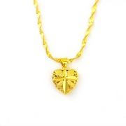 Brass Plated Gold Heart Necklace